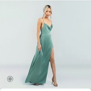 Fame and Partners Strappy Gown in Oil Blue Size Small XS